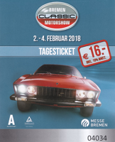 Bremen Classic Motorshow 2018 - Eintrittskarte